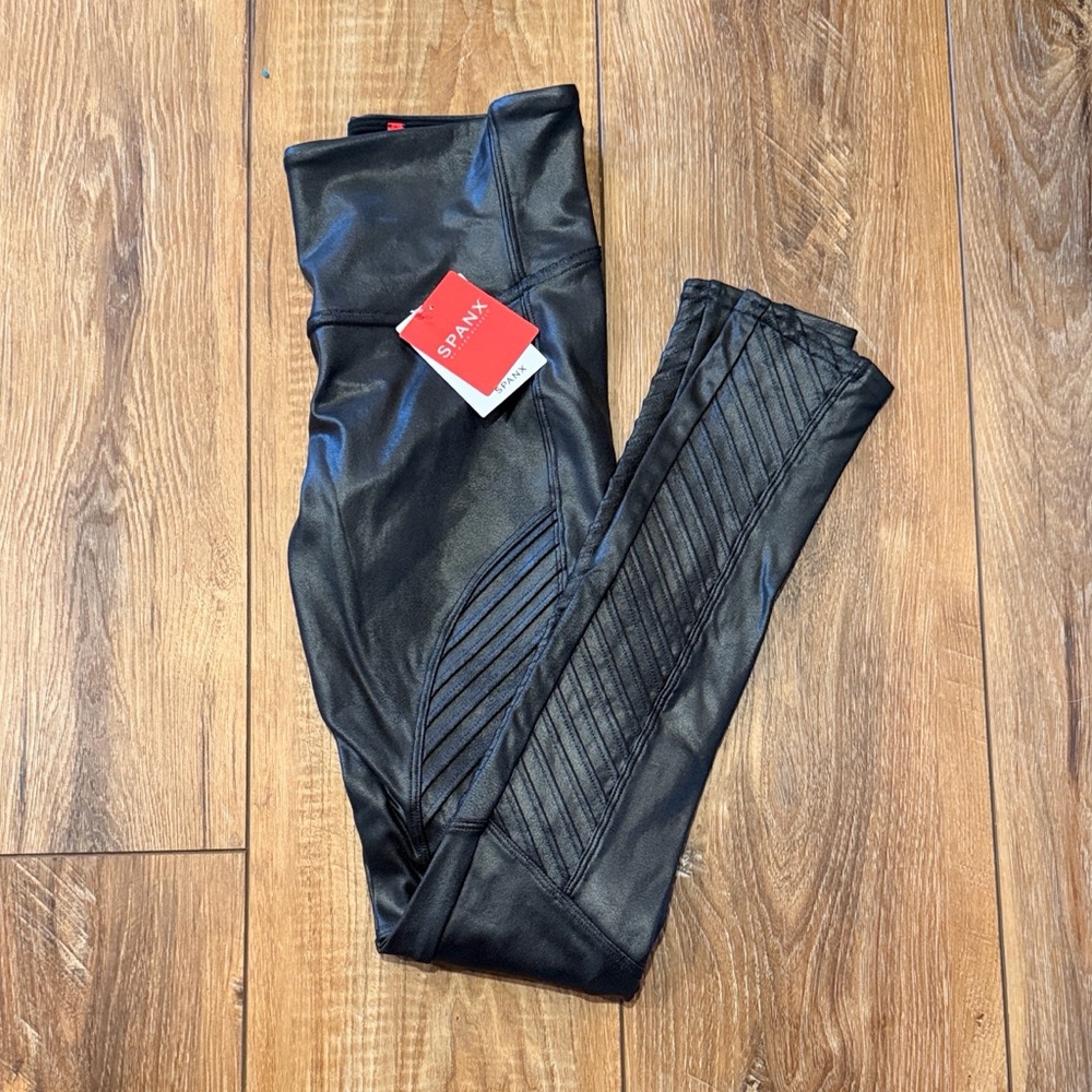 Spanx Faux Leather Moto Leggings
